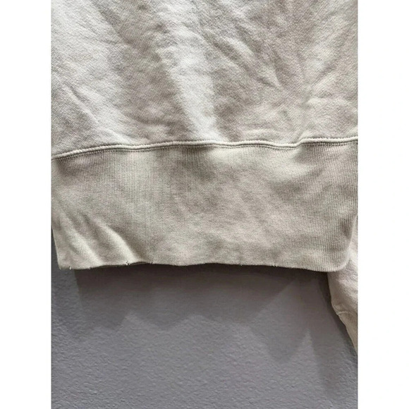 N: philanthropy Sweatshirt Womens Small Cream Distressed Cuffs Boho New - Picture 8 of 10